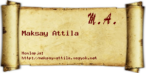 Maksay Attila névjegykártya