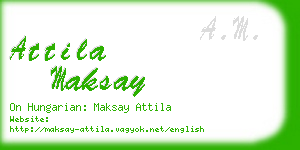 attila maksay business card